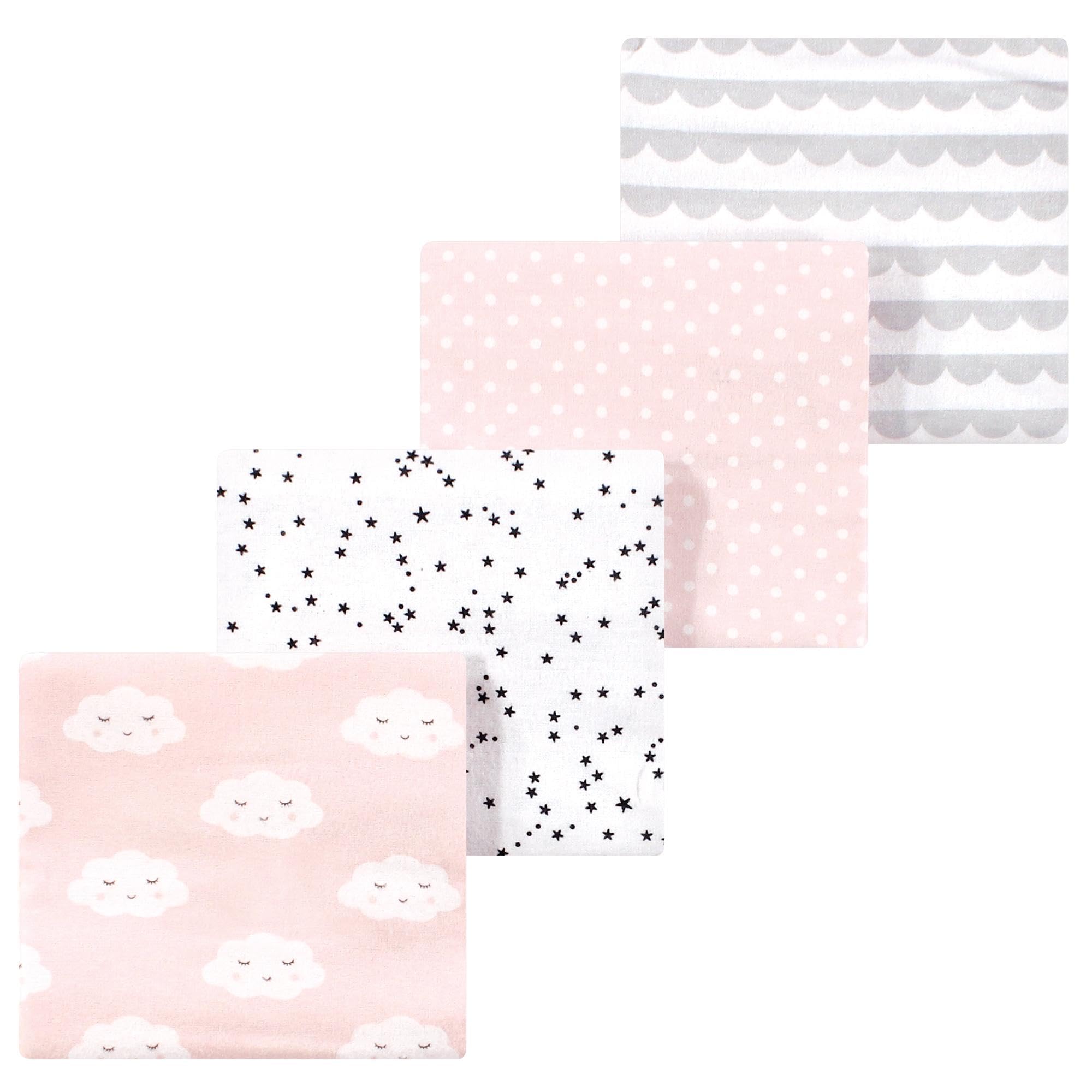 Luvable Friends Little Treasure Flannel Receiving Blankets 4pk