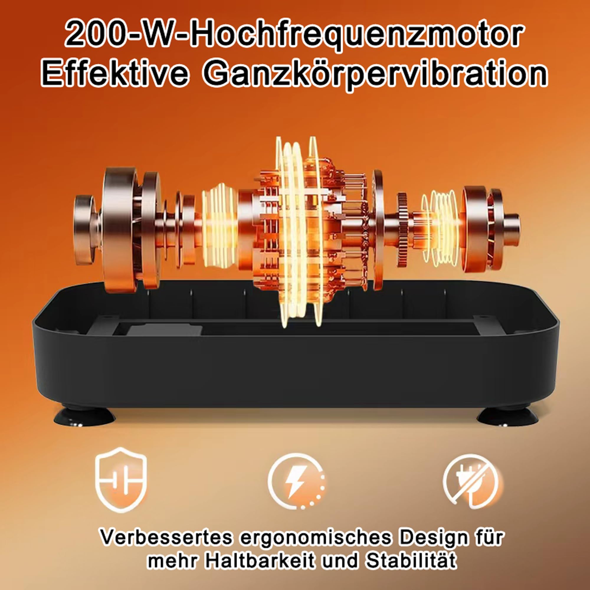 Vibrationsplatte mit BT-Musik Funktion, 1-199 Geschwindigkeitsstufen & 5 Trainingsprogramme, Schüttelplattform für Ganzkörpertraining & Muskelaufbau, Ideal für Heim-Fitnessstudio