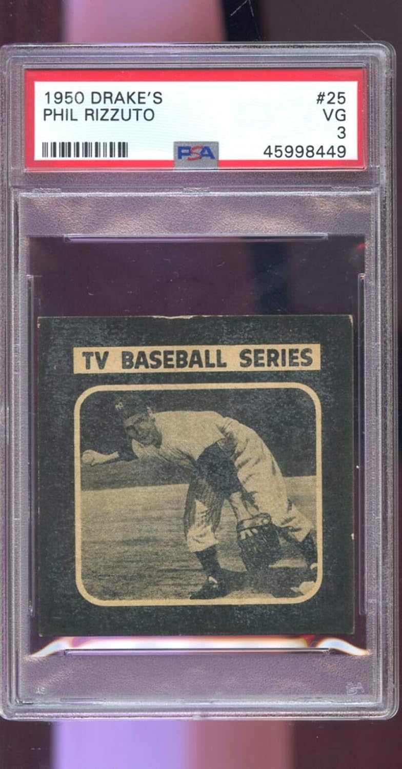 1950 Drake's Drake Drakes Cookies TV Series #25 Phil Rizzuto PSA 3 Graded Baseball Card