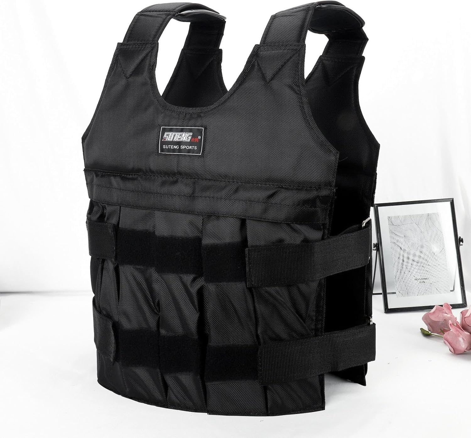 110LB Weighted Vests Workout Vests,Adjustable Body Weight Vest with Reflective Stripe Running Vest for Men Women Strength Training,Training Workout Walking Equipment Strength Jogging Cardio