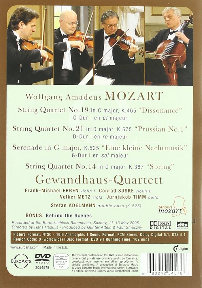 Amazon.com: Mozart - Famous String Quartets / Gewandhaus
