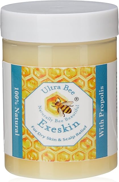 Ultra Bee Naturally Bee Beautiful 100% Natural Exeskin Dry Itchy Skin Balm Suitable for People Prone to Eczema, Psoriasis,Dermatitis.Formulated with Beehive and Plant Products 100 ml, Clear