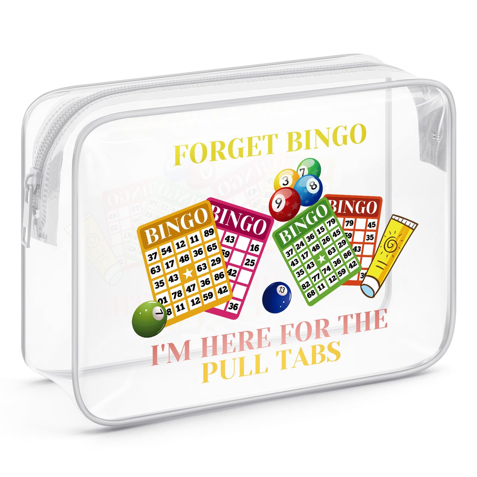 Sazuwu Bingo Lovers Gifts for Women Clear Makeup Bags with Zipper Bingo Themed Gifts Bingo Birthday Party Decorations Cosmetic Travel Bag Organizer