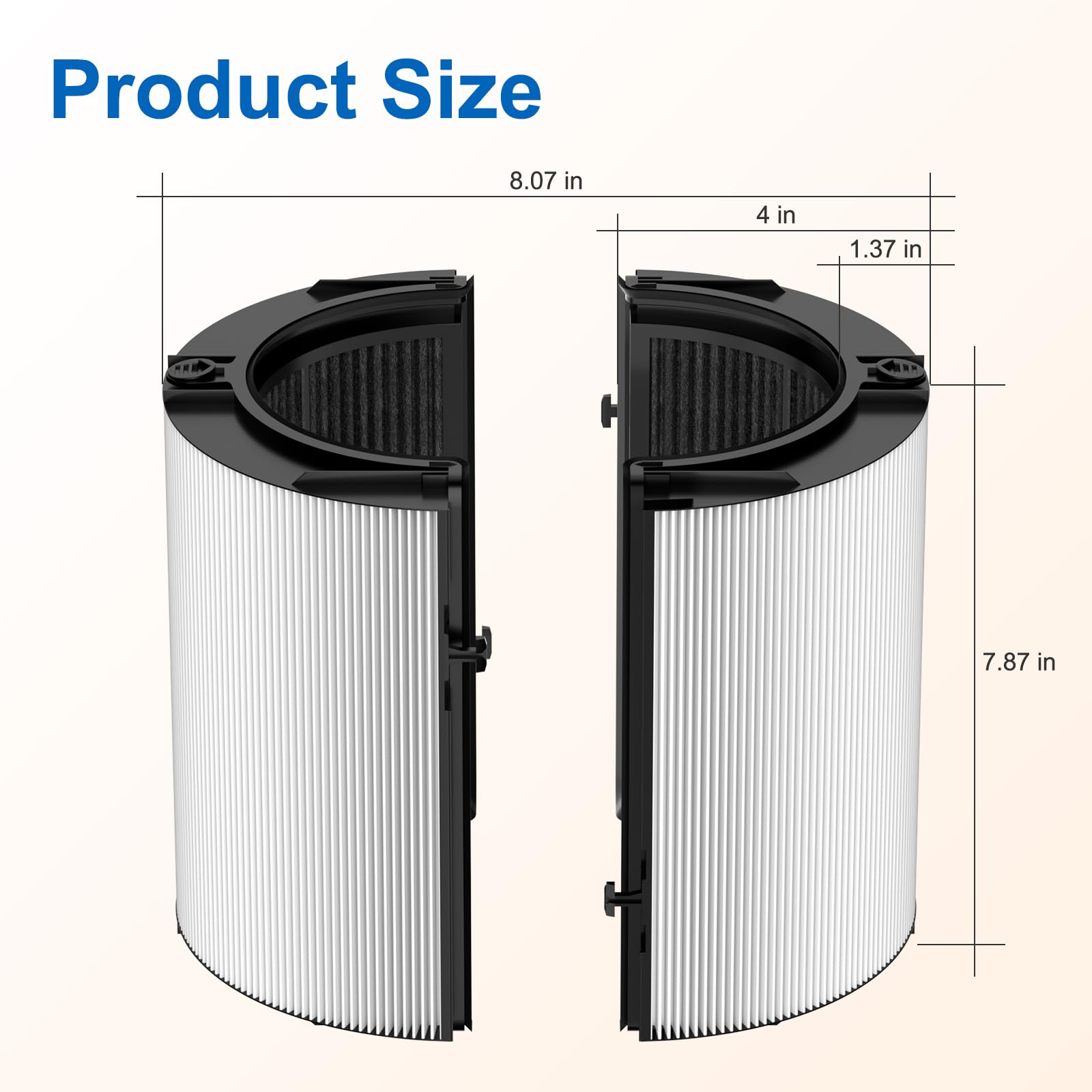 Upgraded 360° Combi 2 in 1 Glass HEPA+Carbon Filter for Dyson HP1 HP2 PC1 PC2 TP04 TP06 TP07 TP09 TP10 TP7A HP04 HP06 HP07 HP09 HP10 HP4A HP7A PH01 PH02 PH03 PH04 PH3A filter replacement, #965432-01 — view 8