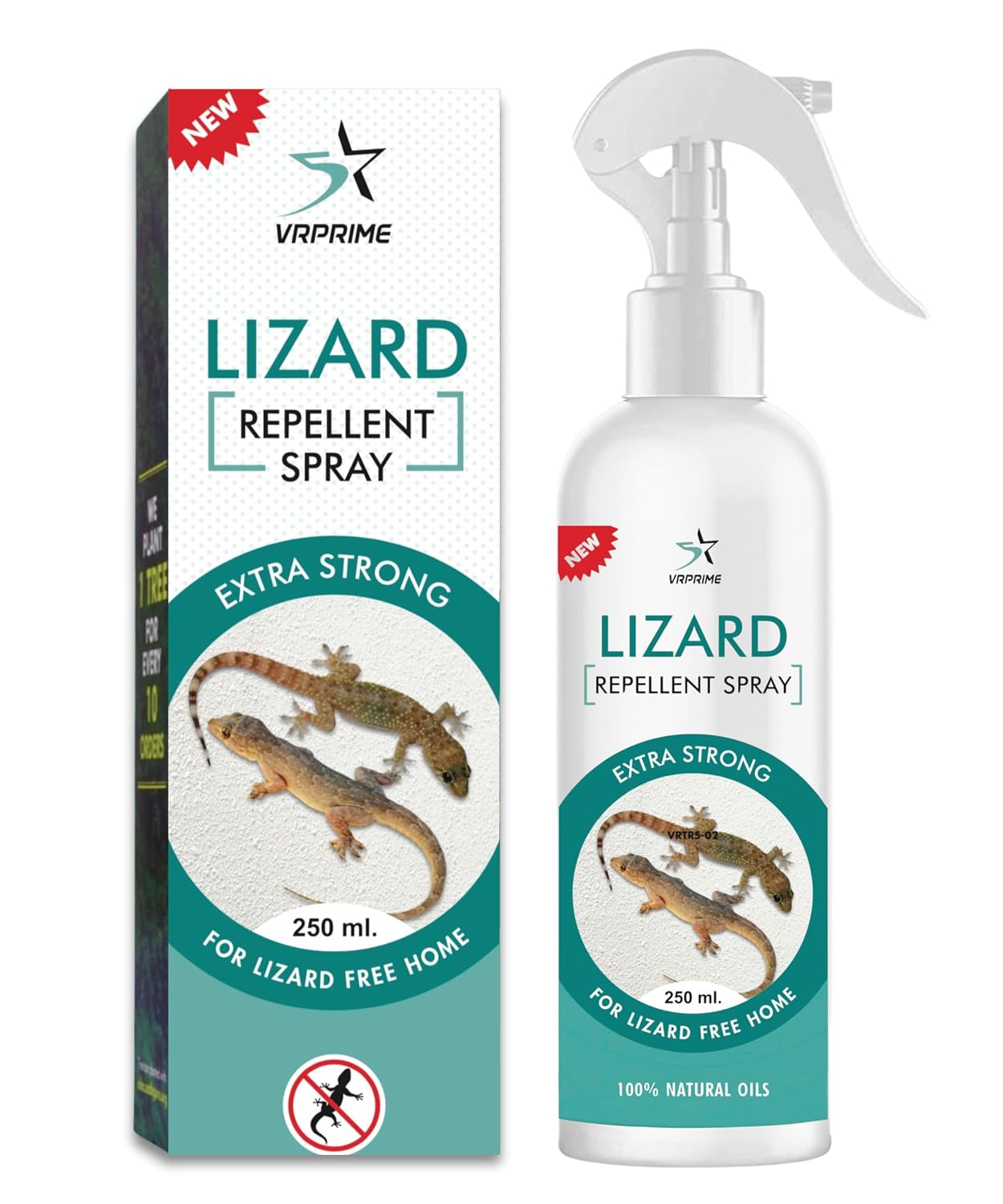 VRPRIME Lizard Repellent for Home Spray Pest Control | Made with Plants Oil, Natural Non Toxic, Irritant-Free, Chemical-Free | Baby Safe Plant Safe (250 ML) (Peppermint) (Pack of 1)