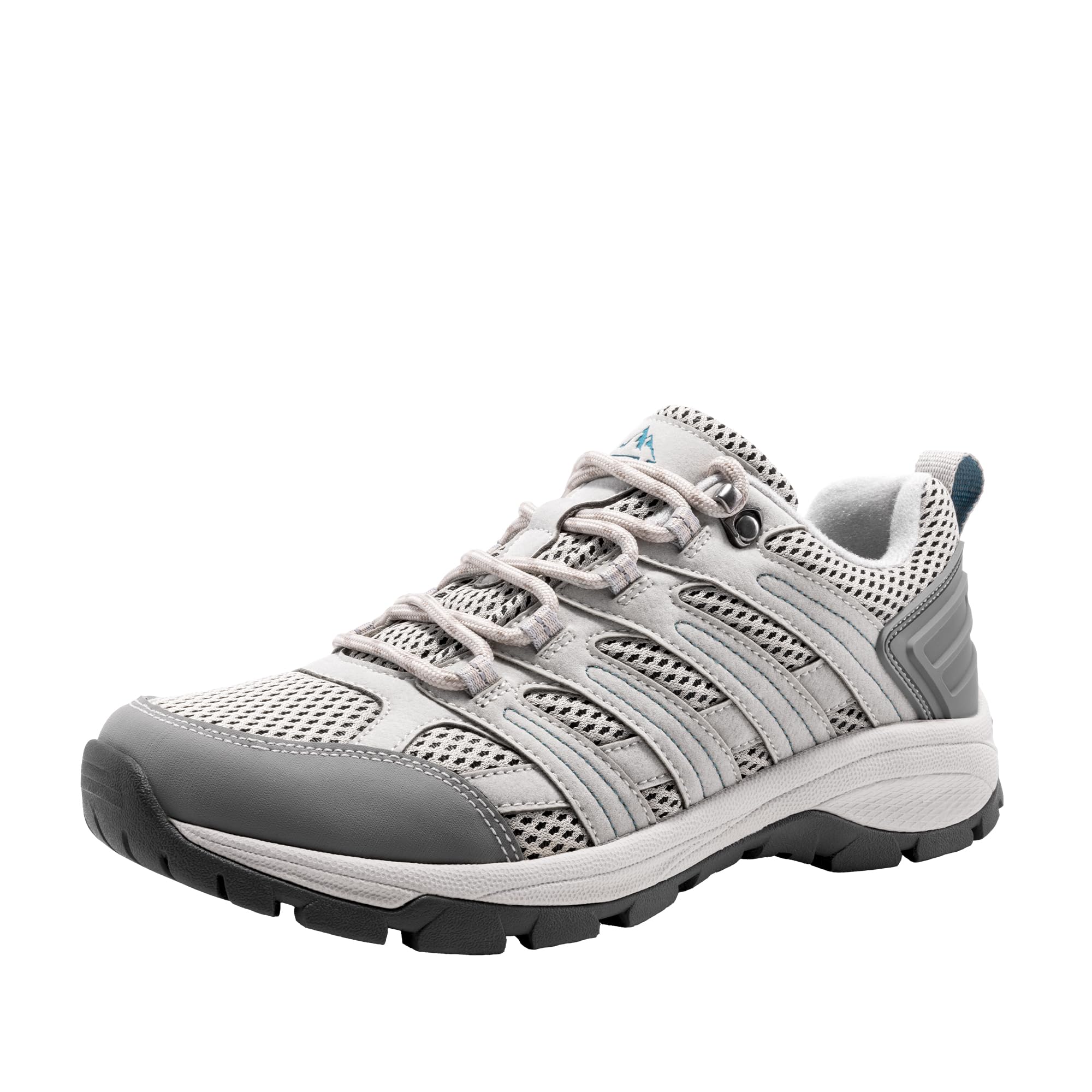 NORTIV 8 Women's Hiking Shoes Lightweight Breathable Mesh Walking Sneakers Outdoor Work Shoes,Size 8,Light Grey-PU,SNHS222W