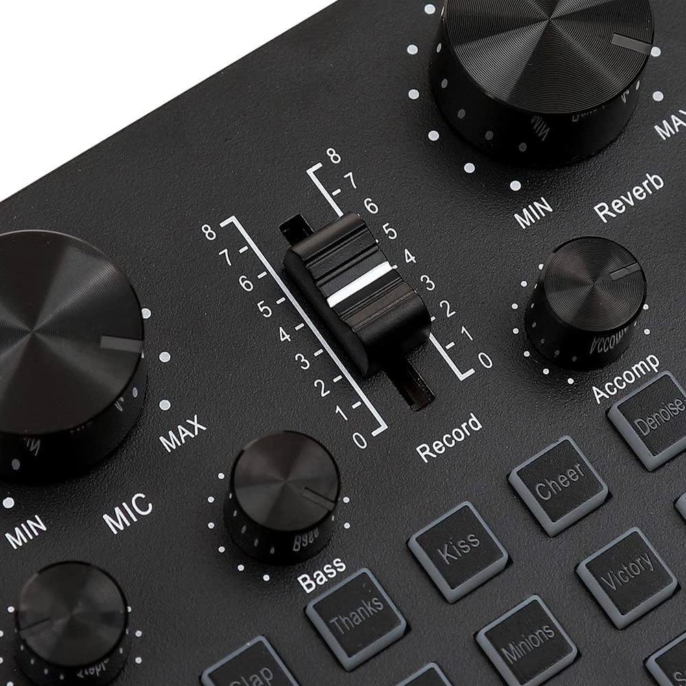 Scheda Audio Live, Mini Mixer Audio con 15 Effetti sonori, 4 modalità di Pitch e 12 Tasti di sintonizzazione Automatica, Cambia Voce Bluetooth per Registrazione Audio, Trasmissione di g