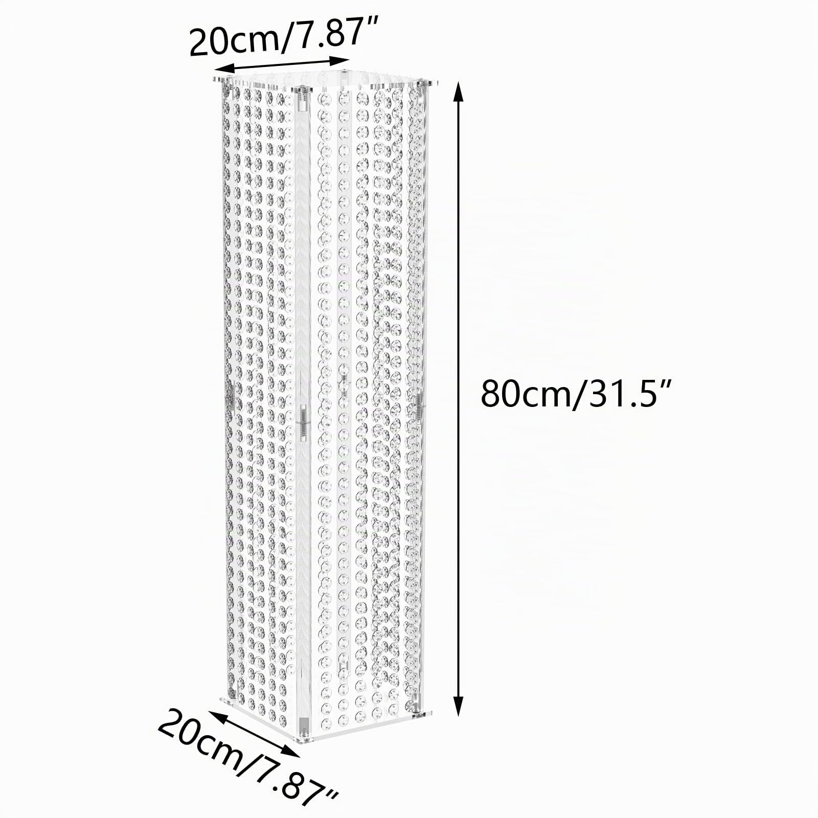 NUPTIO Centres de Table Vase, 80cm Haut, Collier de Perles de Cristal Fleur