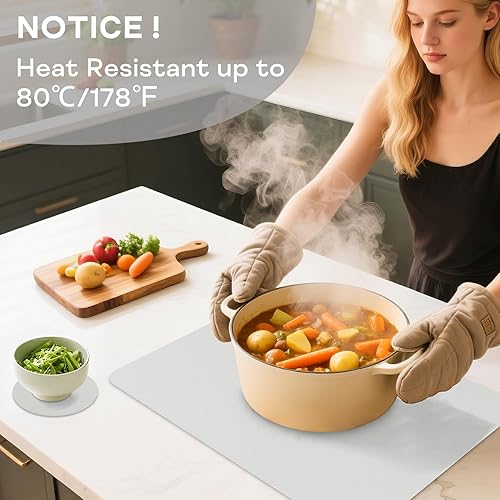 Miniatura 5 de Faux Leather Placemats Set of 6, Vinyl Placemats Heat Resistant Place Mats, Waterproof Oil-Proof Wipeable Dining Table Mats and Coasters for