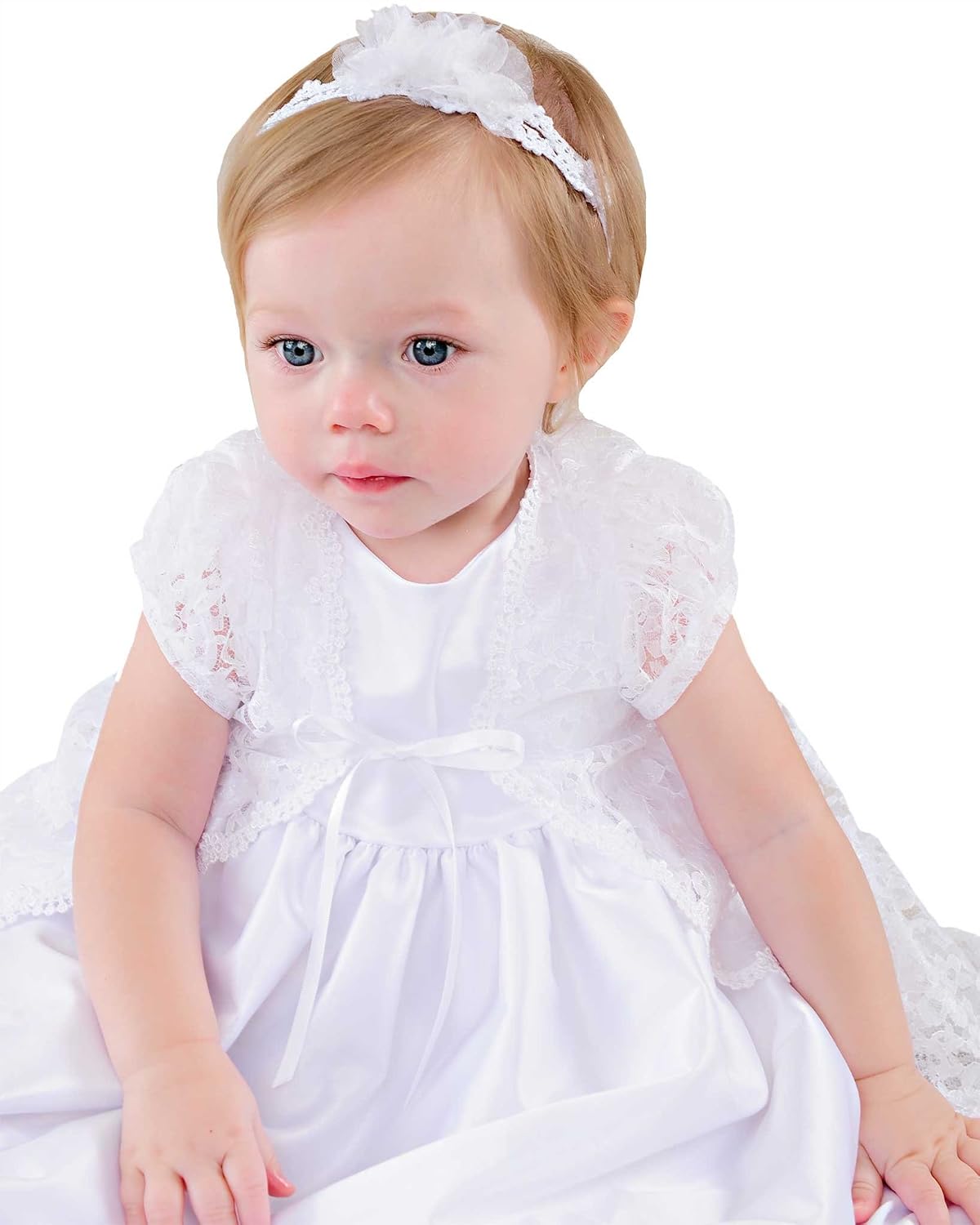 Violet Girls 23"-24" Nylon 3-Piece Christening Gown Set - 9 Months
