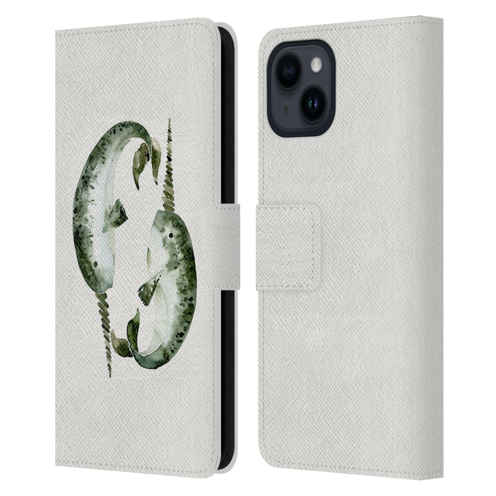 Funda de cuero tipo libro para iPhone 15 Cat Coquillette protectora mar 7