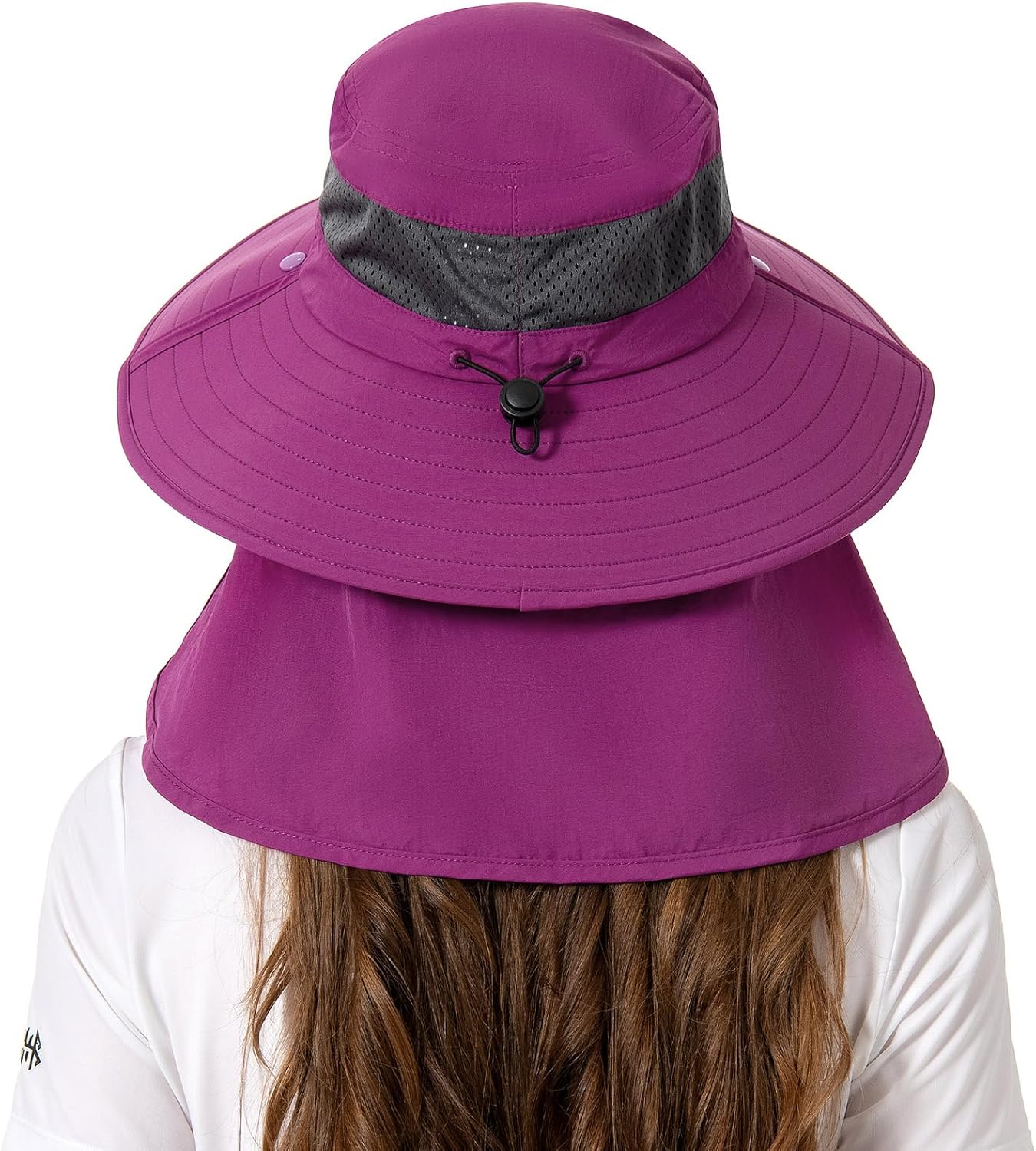 BASSDASH UPF 50+ Breathable Sun Hat with Removable Face Cover and Neck Flap Wide Brim Bucket Hat for Fishing Hiking Men Women