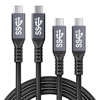 2pack USB c Cable 3.3FT,usbc to usbc 3.1,10gbps Data Transfer USB-c Video 4K Monitor Cable 100W High Speed Fast Charging Cord Compatible with Thunderbolt3