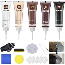 Celiodd 5 Piece Leather Repair Set Faux Leather Repair Kit Liquid Leather Repair Set Black Suitable for Car Seats Sofas Leather Jackets Leather Shoes and Other Leather Products
