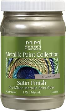 qt Modern Masters ME206 Champagne Metallic Paint Collection, Satin Water-Based Decorative Metallic Paint