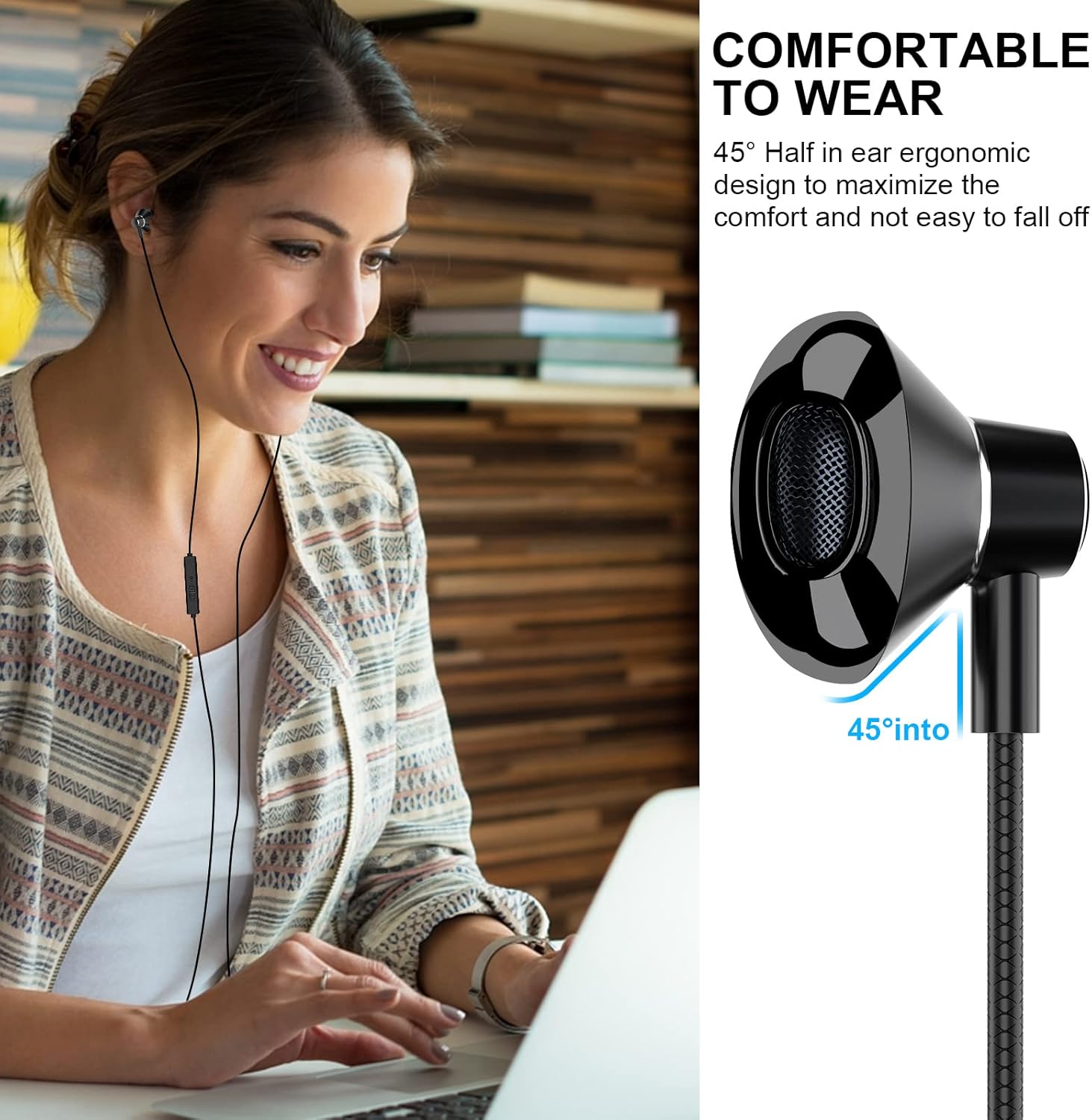 USB C Headphones,Type C Wired Earbuds 