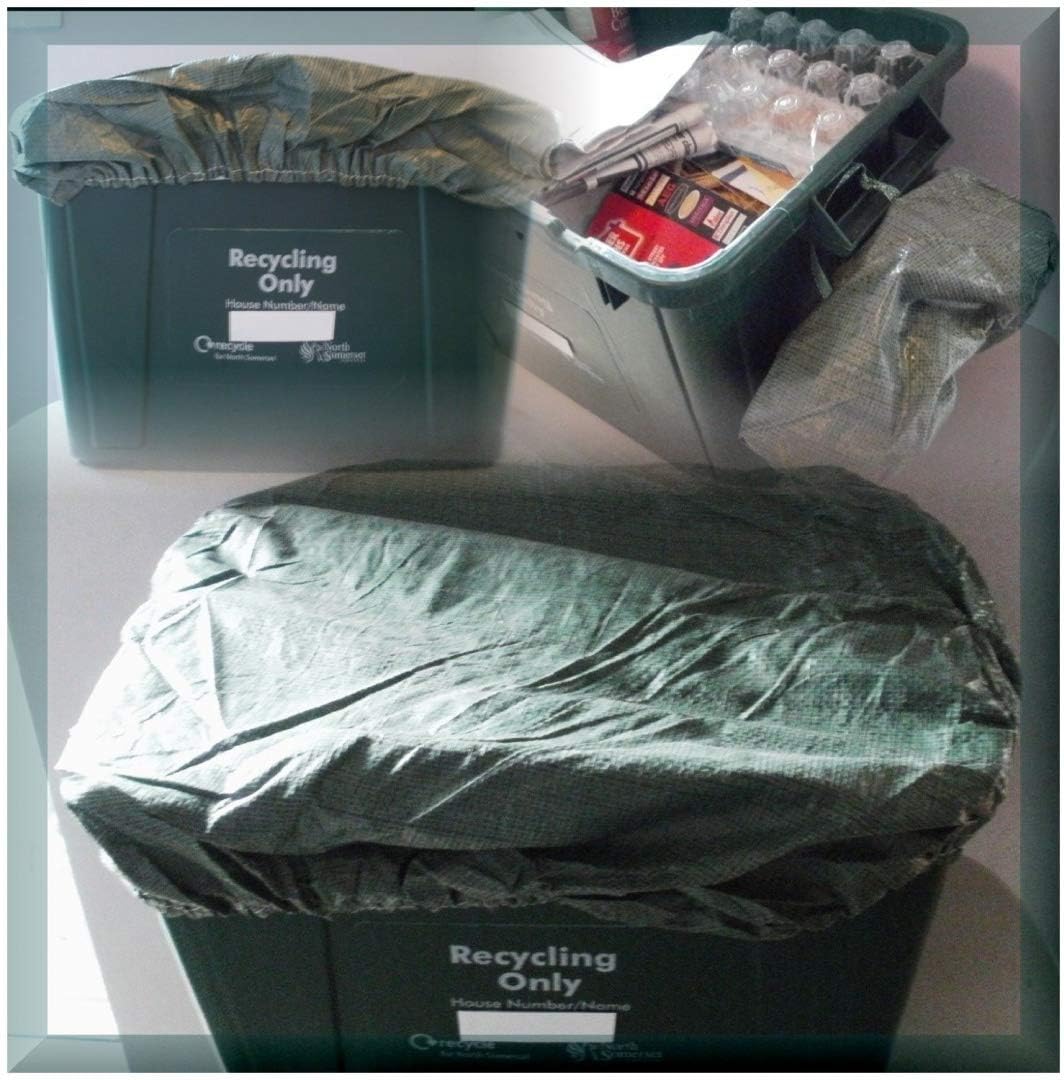 4 Pack Recycling Box - Green, 240L, Plastic & Metal, Dual Compartment, Outdoor