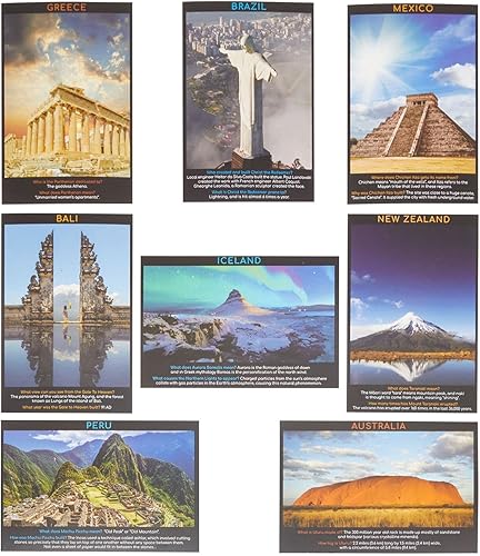 Miniatura 6 de Pipilo Press Travel Fun Fact Postales  Tarjetas postales educativas de viaje para profesores  Postales de aprendizaje para niños a granel para