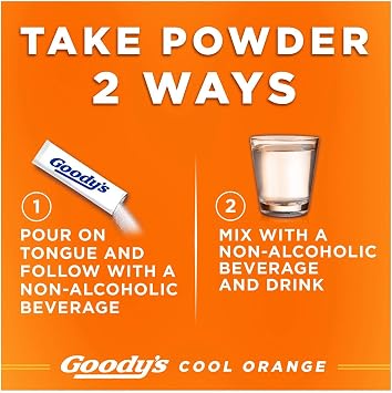 Goody's Extra Strength Headache Powder, Cool Orange Flavor Dissolve Packs, 24 Individual Packets (6 Pack)