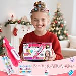 Poil Gem Stamper Kit Bling Bijoux pour les filles Jouets Outil de styling avec brillant réutilisable Diamants Cadeaux d'anniversaire Jouets pour les fille Âges 5 6 7 8 9 10 11 12