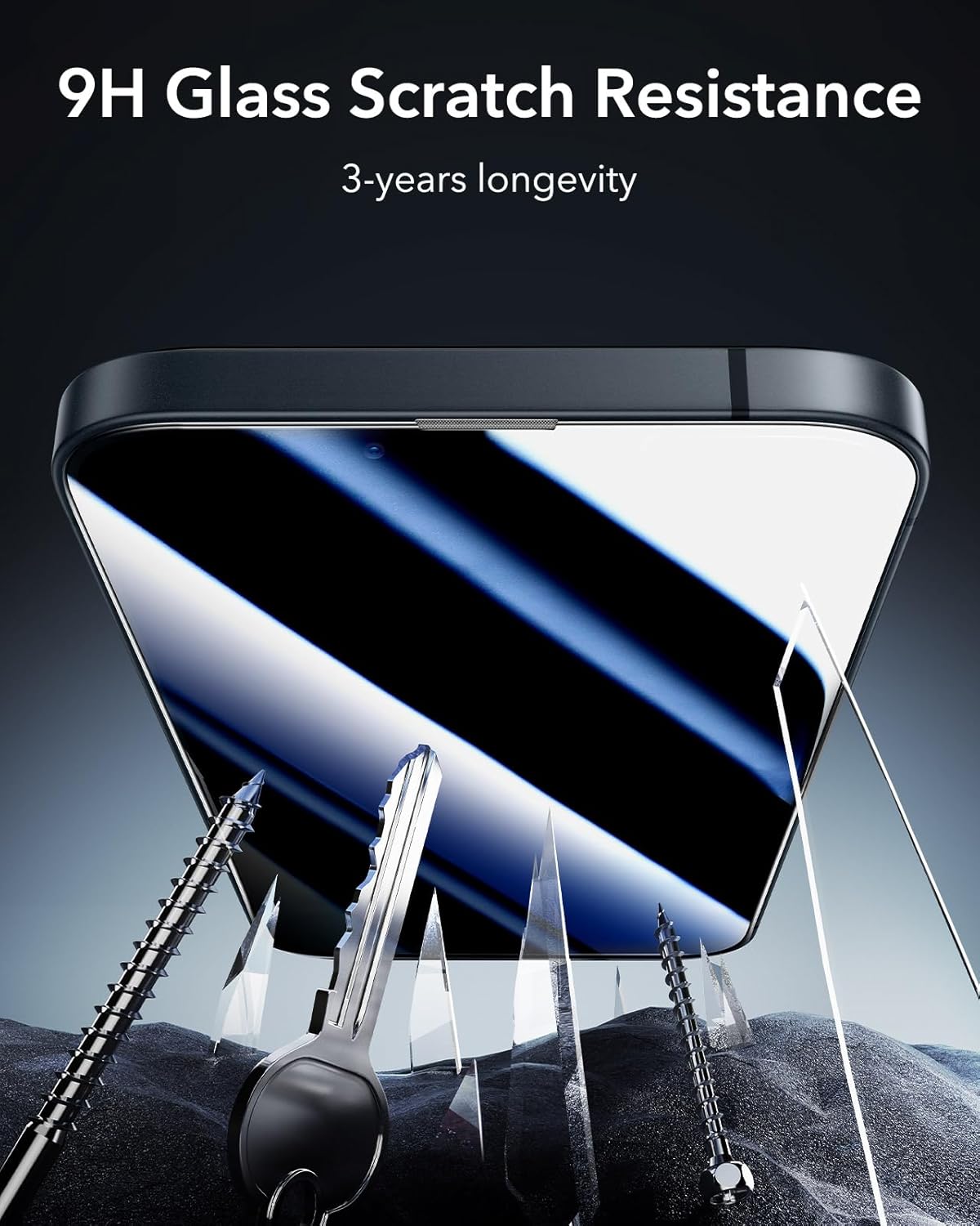 ESR 3 Pack 9H+ Glass for iPhone 16e/ iPhone 14/ iPhone 13/13 Pro Privacy Screen Protector, [Military Grade Shatterproof & Longest Durable] Armorite Anti-spy Tempered Glass with UltraFit Tray - Image 8