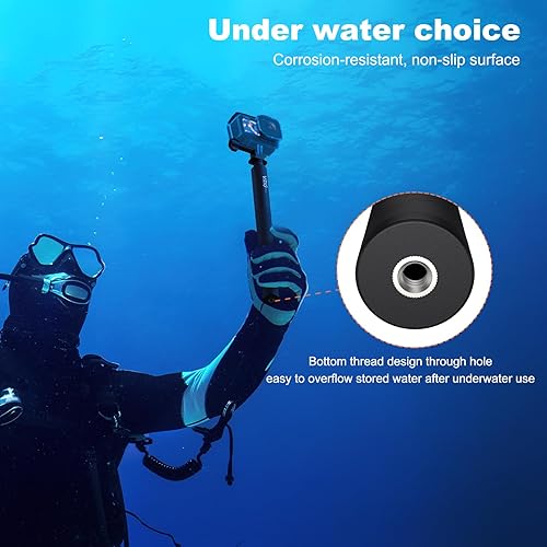 Miniatura 4 de VRIG TP-13 - Palo selfie invisible de 52 pulgadas para Insta360 para GoPro 11 10 9 8 7, ONE X3, X2, X, Insta360 ONE R, RS, Insta 360 cámara, poste