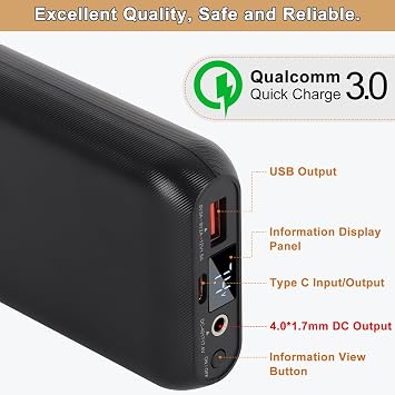 BIAL 7.4V 16000mAh Heated Vest Battery Pack, Rechargeable Power Bank for 7.4V Heated Vest, Heated Jacket, Pants Compatible with ORORO and Venustas