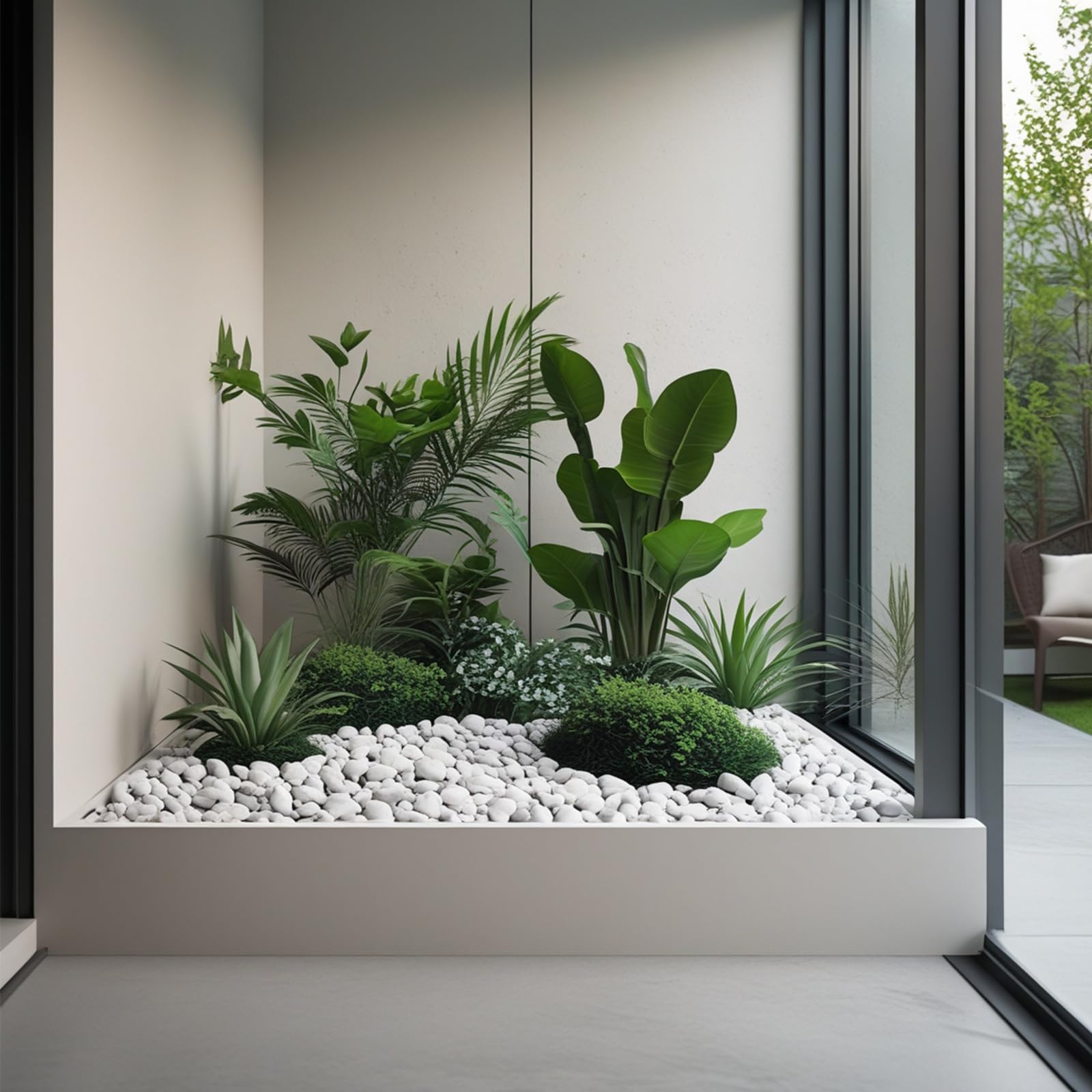 Weiße Steine für Landschaftsbau, 9 kg Flussfelsen für Gartenlandschaftsbau, 3,5 - 5,1 cm Kieselsteine für Zimmerpflanzen, dekorative weiße Steine, ideal für Aquarien, Vasen, Basteln