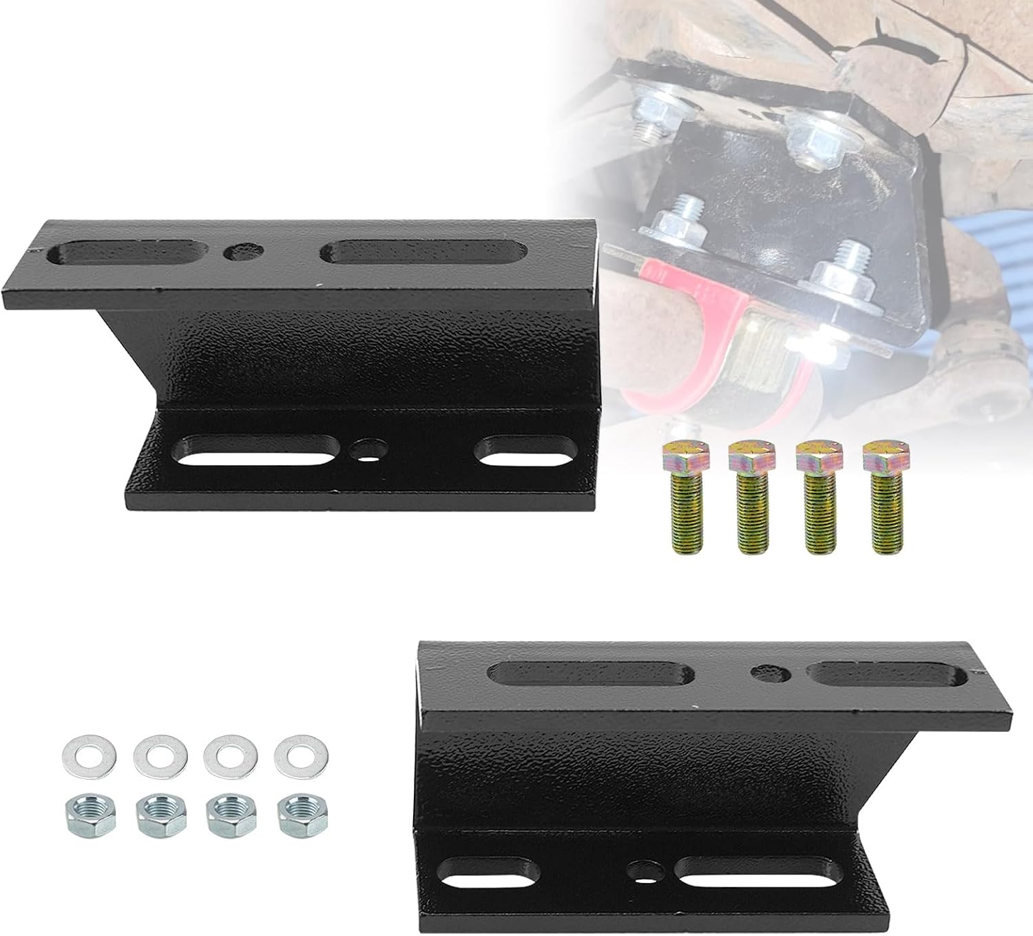 RULLINE Front Sway Bar Drop Brackets Compatible with 1967-1987 Chevy GMC C10 K10 Trucks, Black Steel Suspension Mounting Brackets
