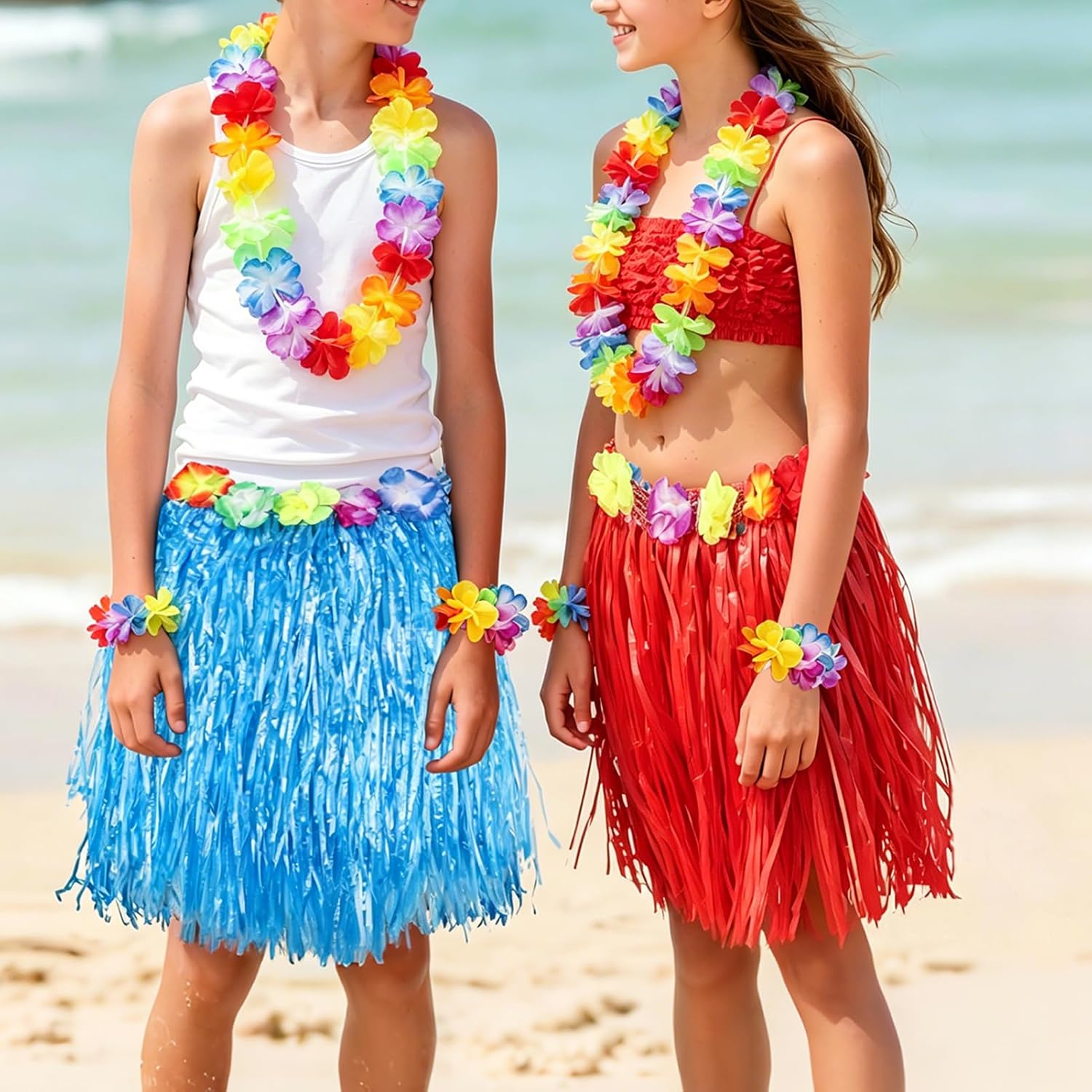 4/10pcs Hawaiian Luau Hula Skirts Grass Skirts for Summer Tropical Beach Pool Tropical Party Decor Festival Supplies