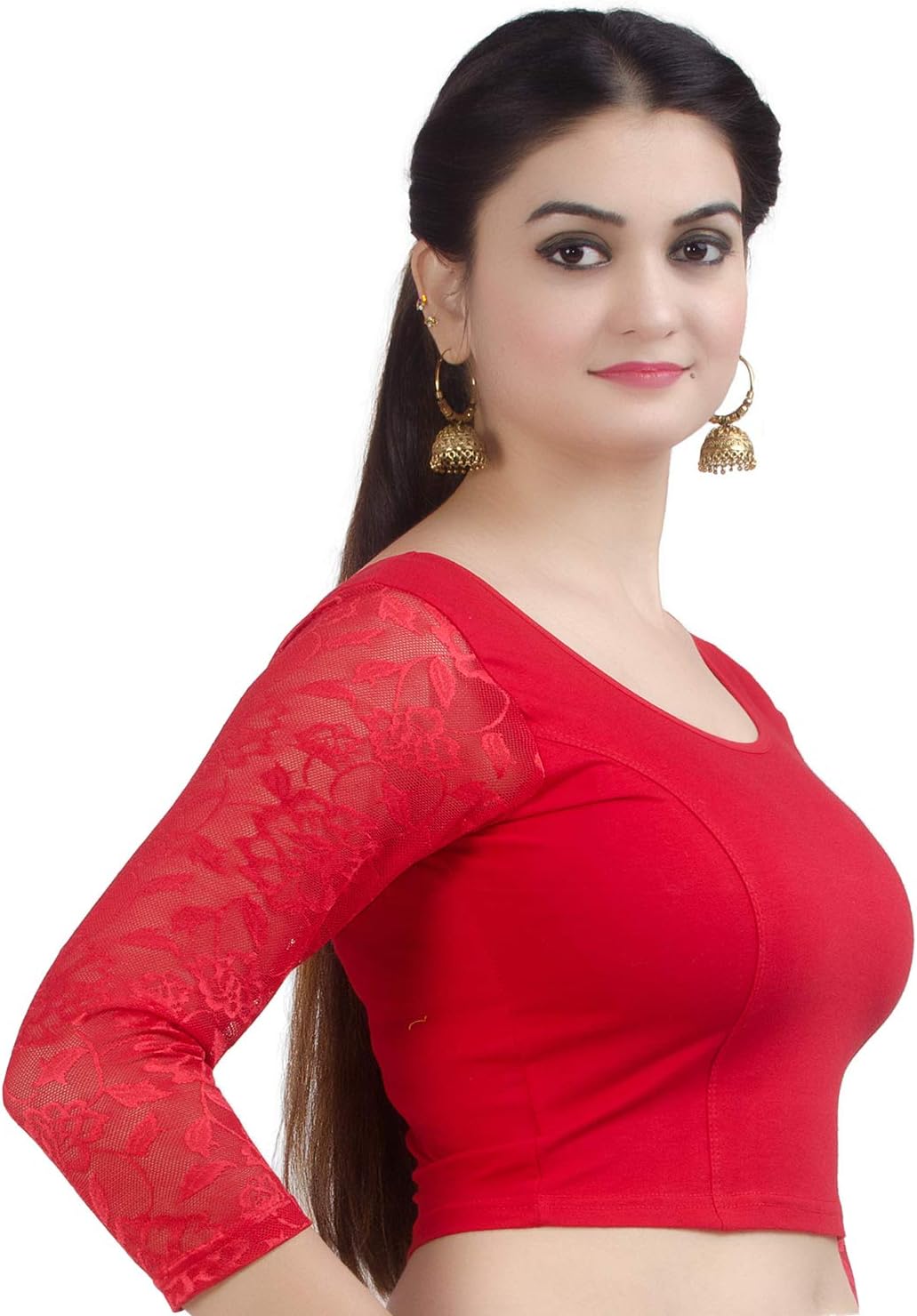 Chandrakala Readymade Blouses for Women Sarees,Stretchable (B101-P) - Image 2