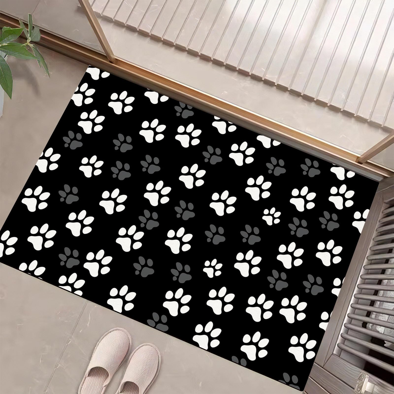 Tapis de sol respectueux de l'environnement motif patte de chat pour maison propre