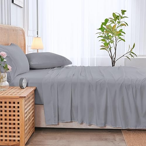 Miniatura 7 de Juego de sábanas y fundas de almohada de lujo de 3 piezas para hotel, ultra suaves y refrescantes, bolsillos profundos de 16 pulgadas, a prueba de