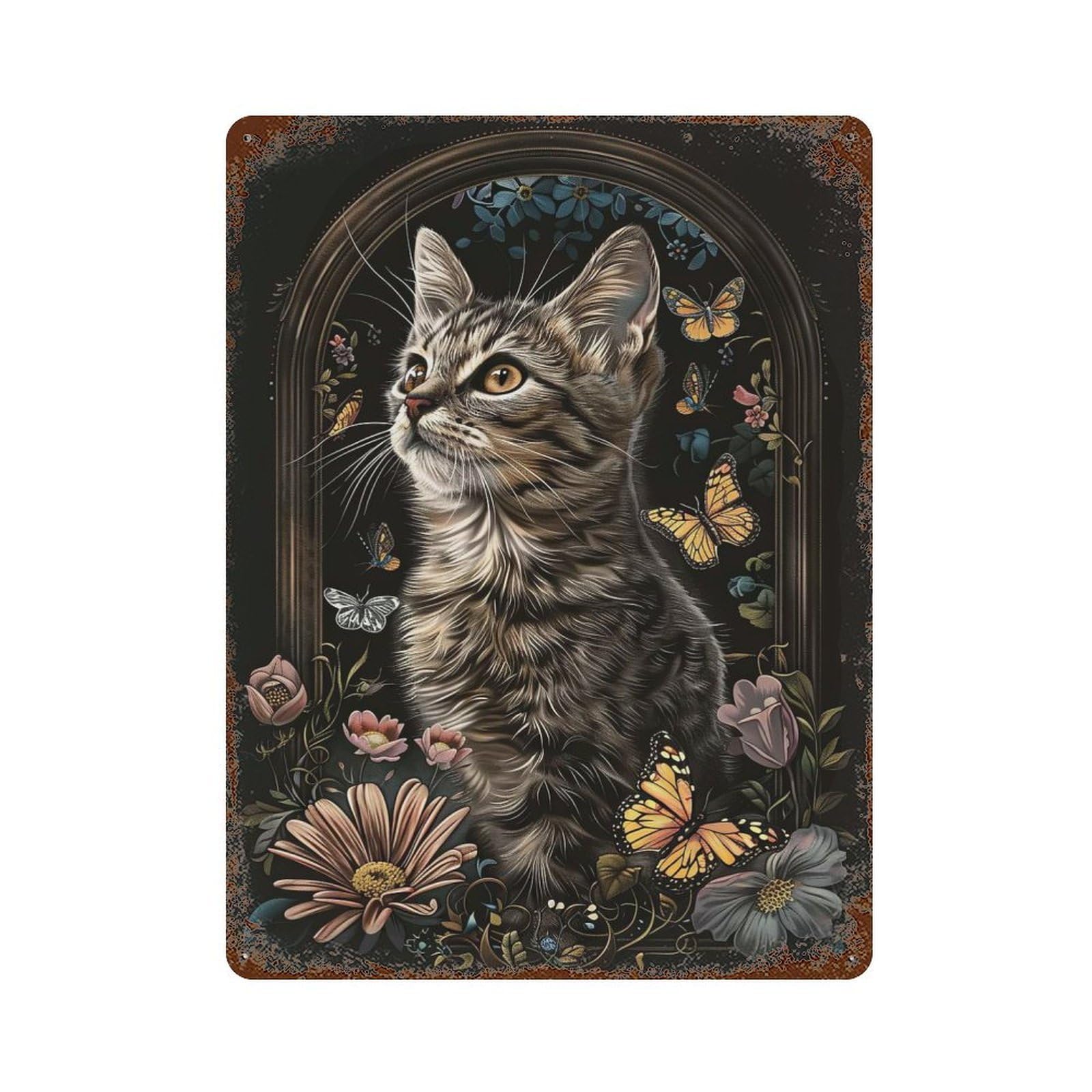 European Shorthair Retro Metal Sign 15.7"x11.8", Ideal for Shed, Workshop And Garage Wall Decor