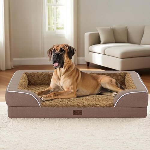 Miniatura 6 de Casa Paw Cama ortopédica XXL para perros gigantes, camas lavables de espuma viscoelástica para perros, sofá cama para perros con cómodo refuerzo,