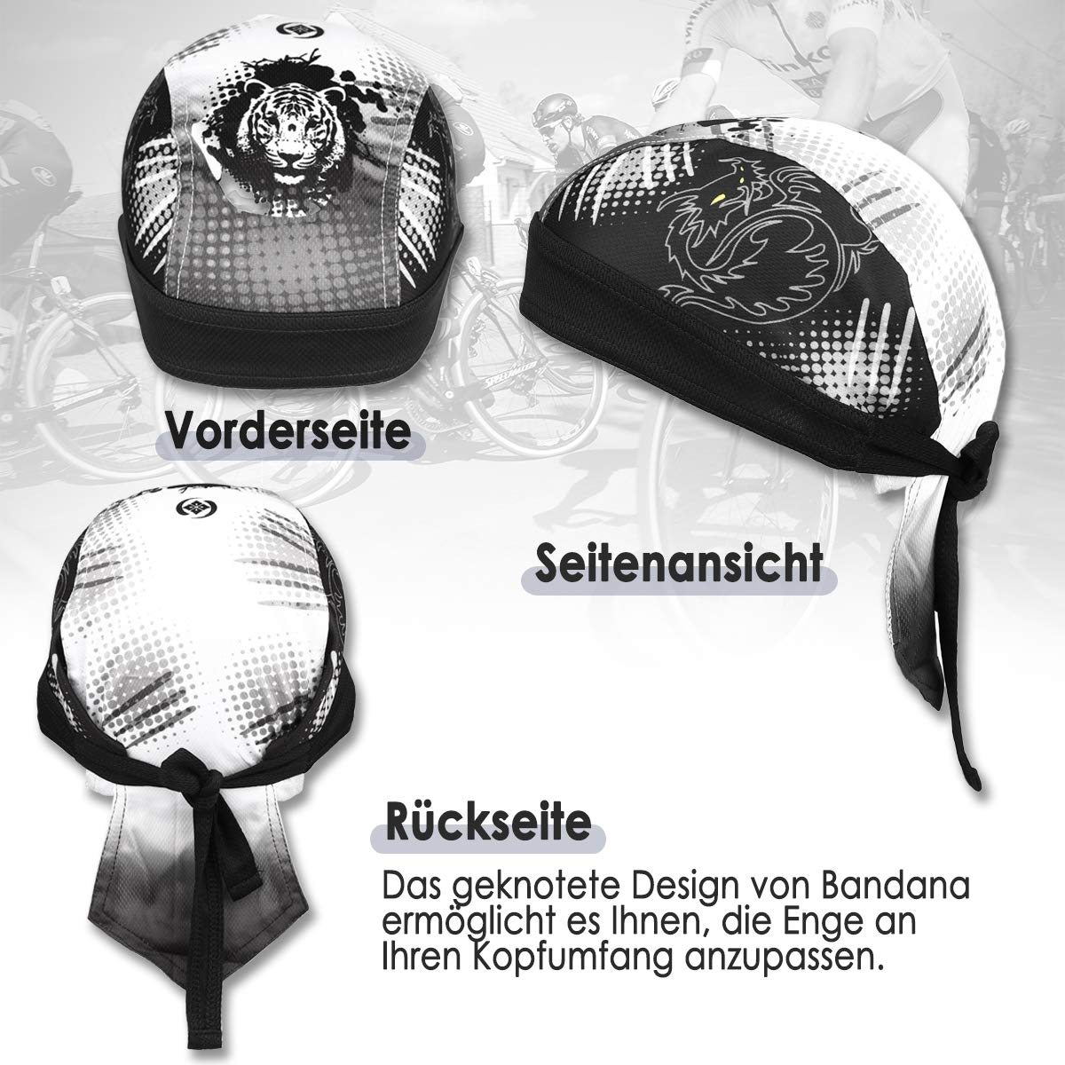 HASAGEI Sports Bandana Cap męska damska bandana bandana czapka - tygrys