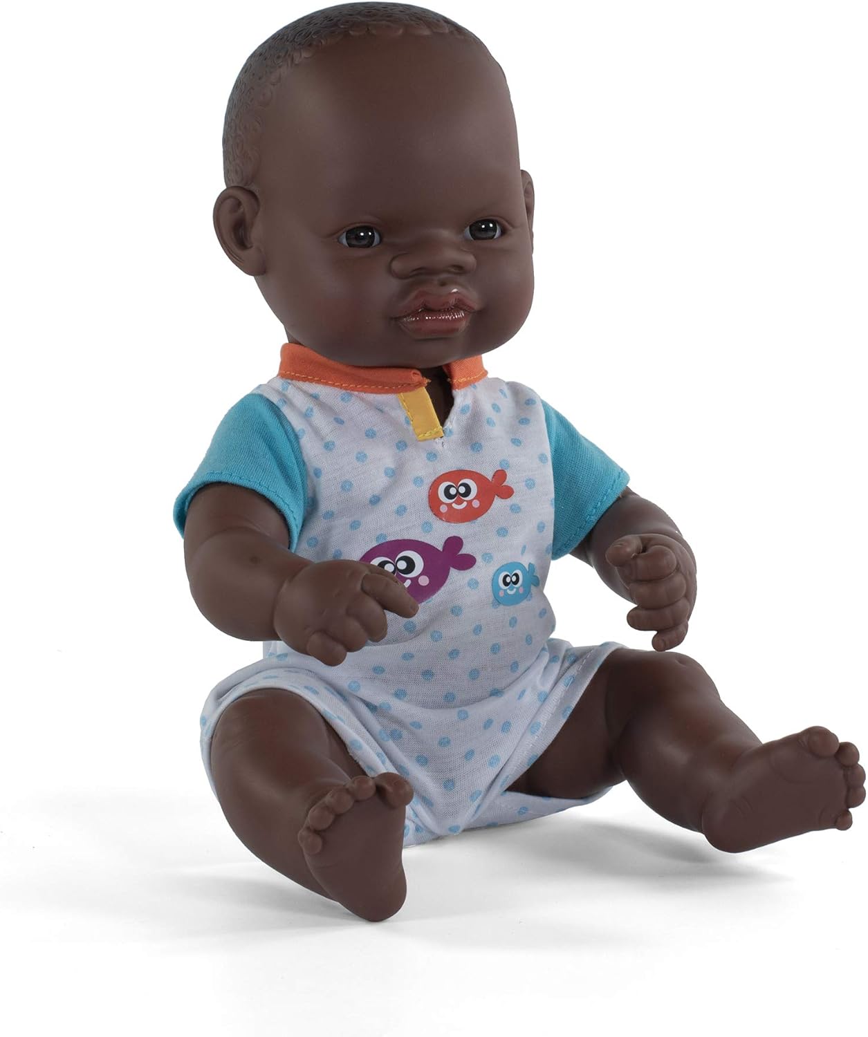 Miniland Realistic Baby Doll with Anatomically Correct Features, Reborn Baby Dolls, Cute Scented Hard Body with Vanilla Perfume, Comes in Polybag, 12 5/8 inches Tall | African Boy