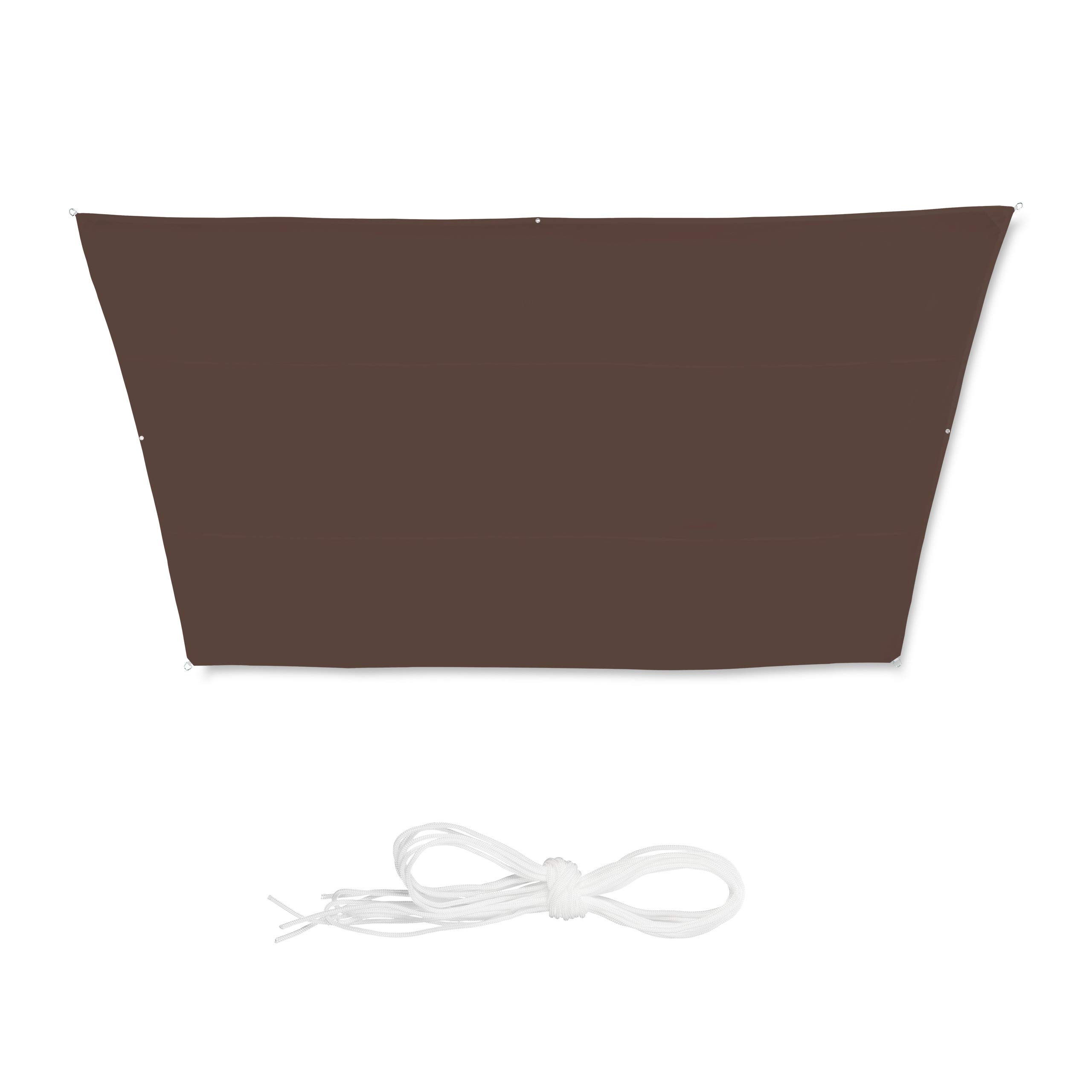 Relaxdays Tenda a Vela Trapezoidale, Idrorepellente, Anti UV, Corde di Supporto, Terrazza, Giardino, 3x5,5x4x4m, Marrone