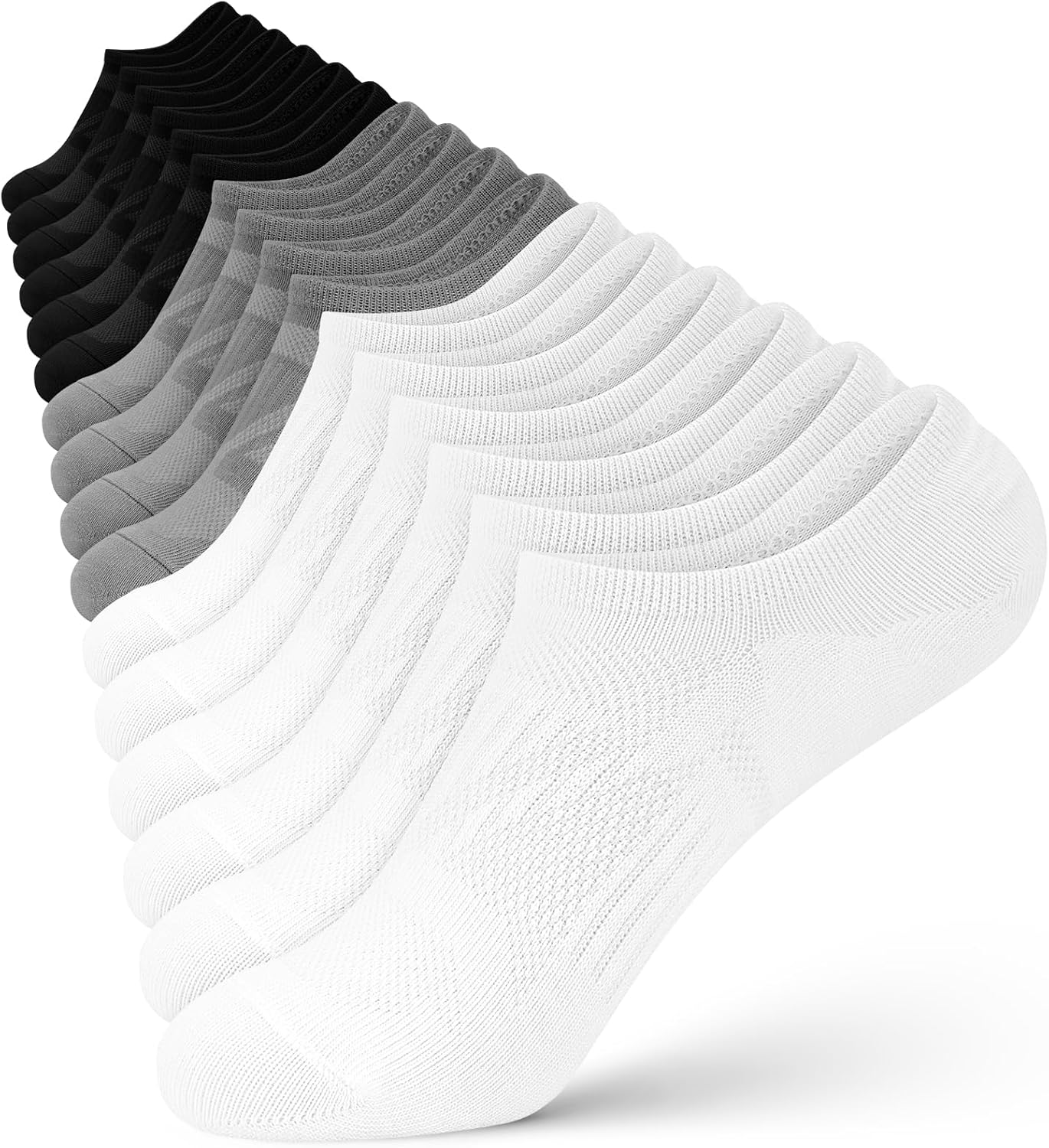 wernies No Show Socks Women - 8 Pairs Ankle Socks for Women, Low Cut Socks Short Cotton Socks, Invisible Casual Socks