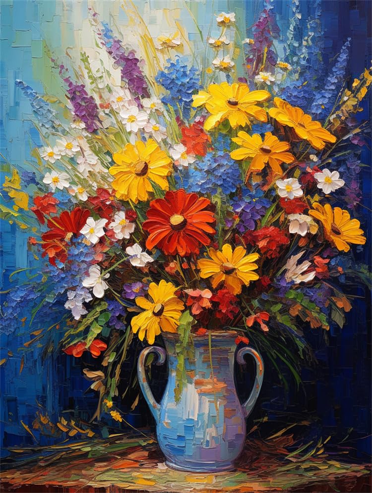 Taxpy Tableaux sur toile peints à la main Peinture à l'huile fleurs épanouies,40 * 60cm Toile Tableau Mur Art Photo Peinture à l'huile d'impression sur...