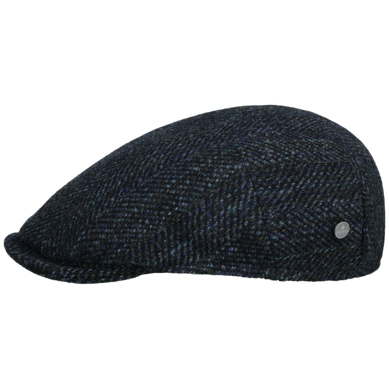 LIERYS Devico płaska czapka z daszkiem, męska – Made in Italy z daszkiem, na jesień, zimę, jesień, zimę, rozmiar M (56-57 cm), ciemnoniebieska