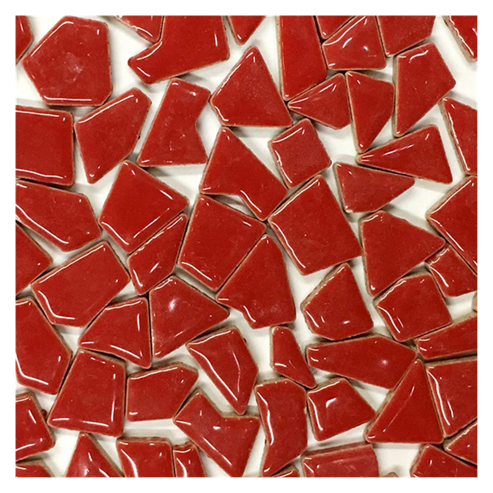 Mosaico, Tessere Mosaico Piastrella a Mosaico in Porcellana 600g Diametro 1-3 cm Diametro 0,4 mm Spessore in Ceramica Mosaico Fai da Te Mestieri mosaici Che Fanno Piastrelle(600g Red)