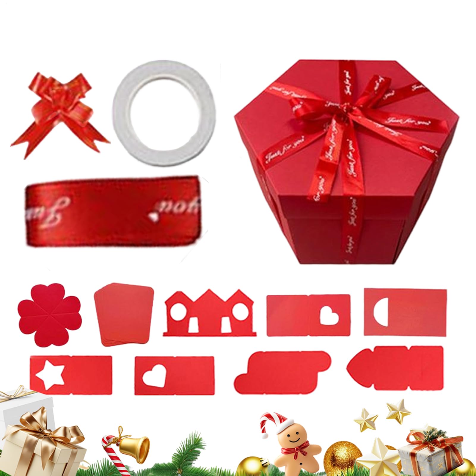 Boîte Album Photo DIY 8 Couches pour Emballage d'Anniversaire et Boîte d'Amour Saint-Valentin