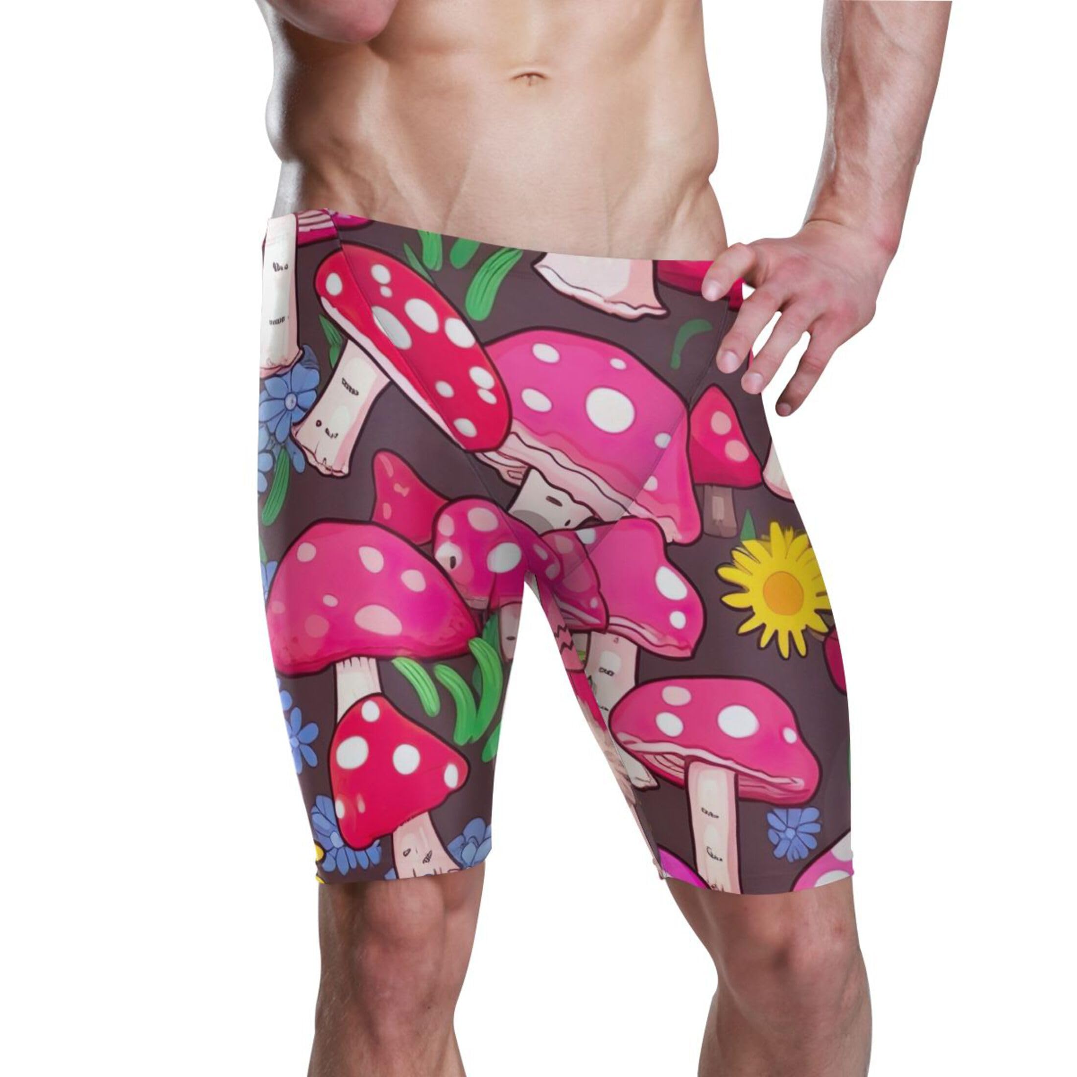 UMIRIKO Mushroom Colorful Men's Swim Jammers Swimsuit M B0401971