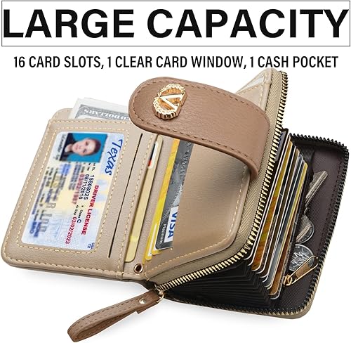 Miniatura 2 de Billetera Multiusos de Alta Capacidad con Llavero, Soporte para Tarjetas con Cremallera, Monedero con Pulsera de Muñeca, Llavero de Bangle con