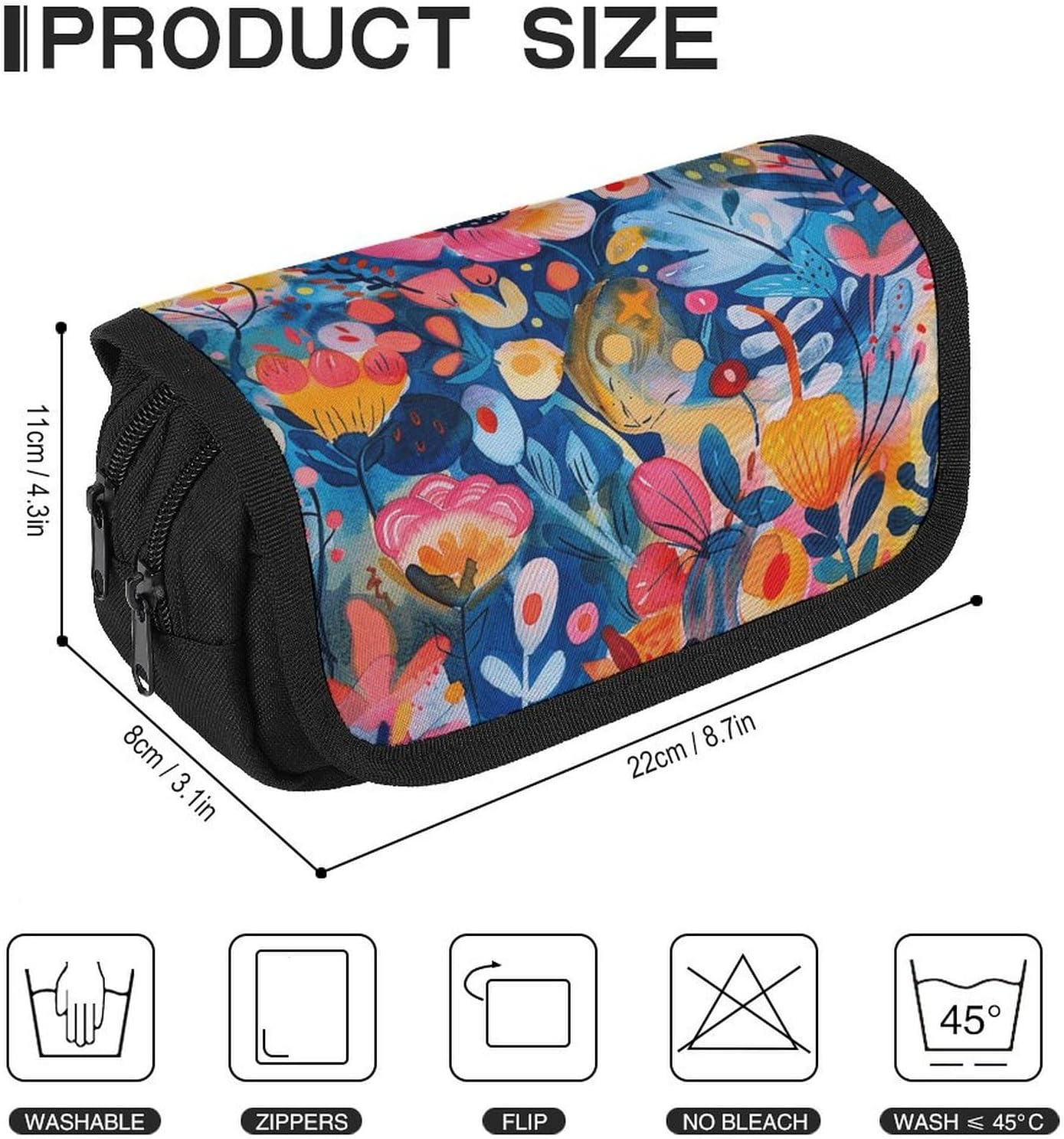 Pencil Case for Men Women Popular Art Style Pencil Pouch Personalized Pencil Holder Big Capacity Pencil Bag Aesthetic Pen Bag Cute Desk Organizer for Office Supplies image 2