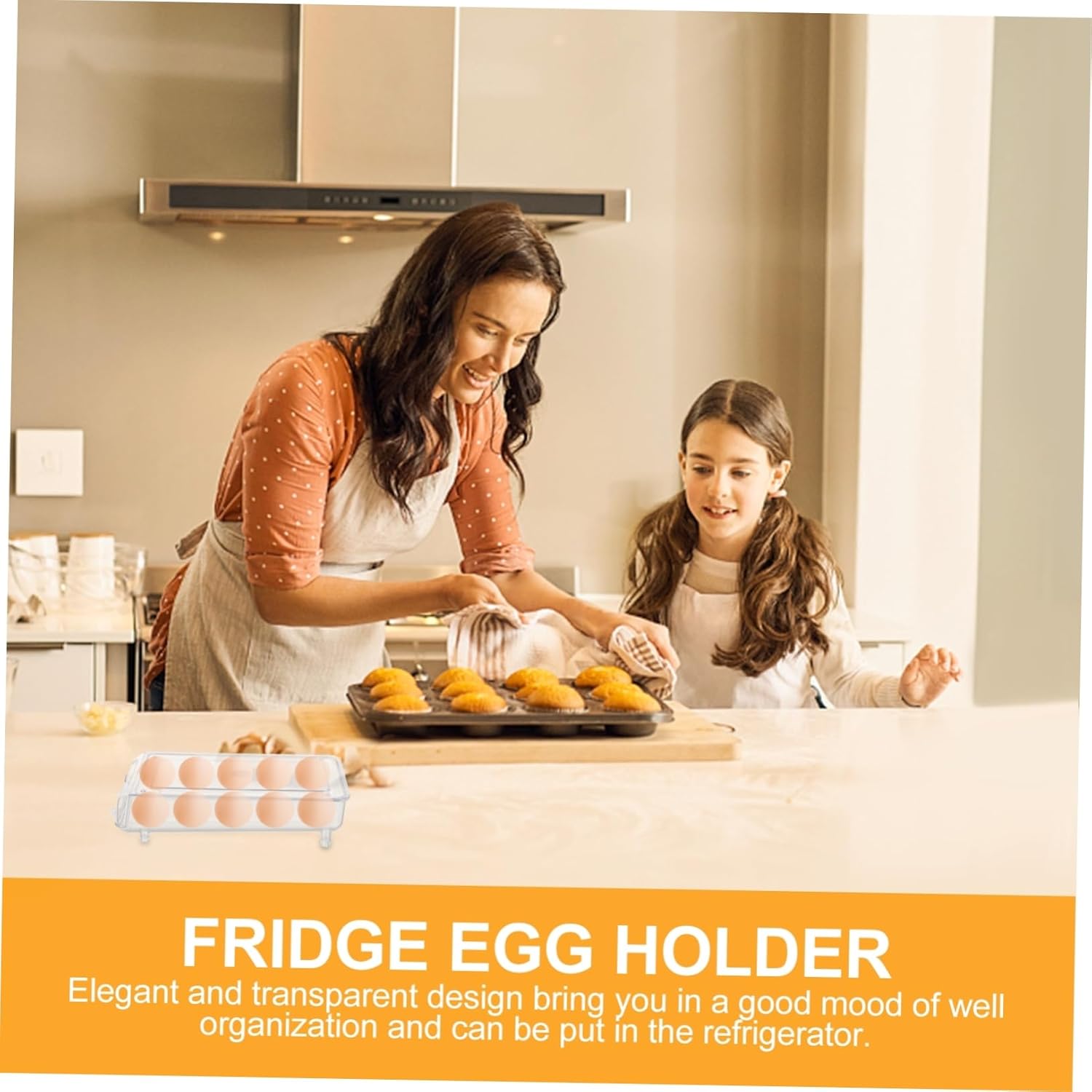 Artibetter Stackable Egg Containers Egg Holder for Refrigerator Covered Carton Rolling Storage Box Refrigerator Carton Organizer Box Portable Storage