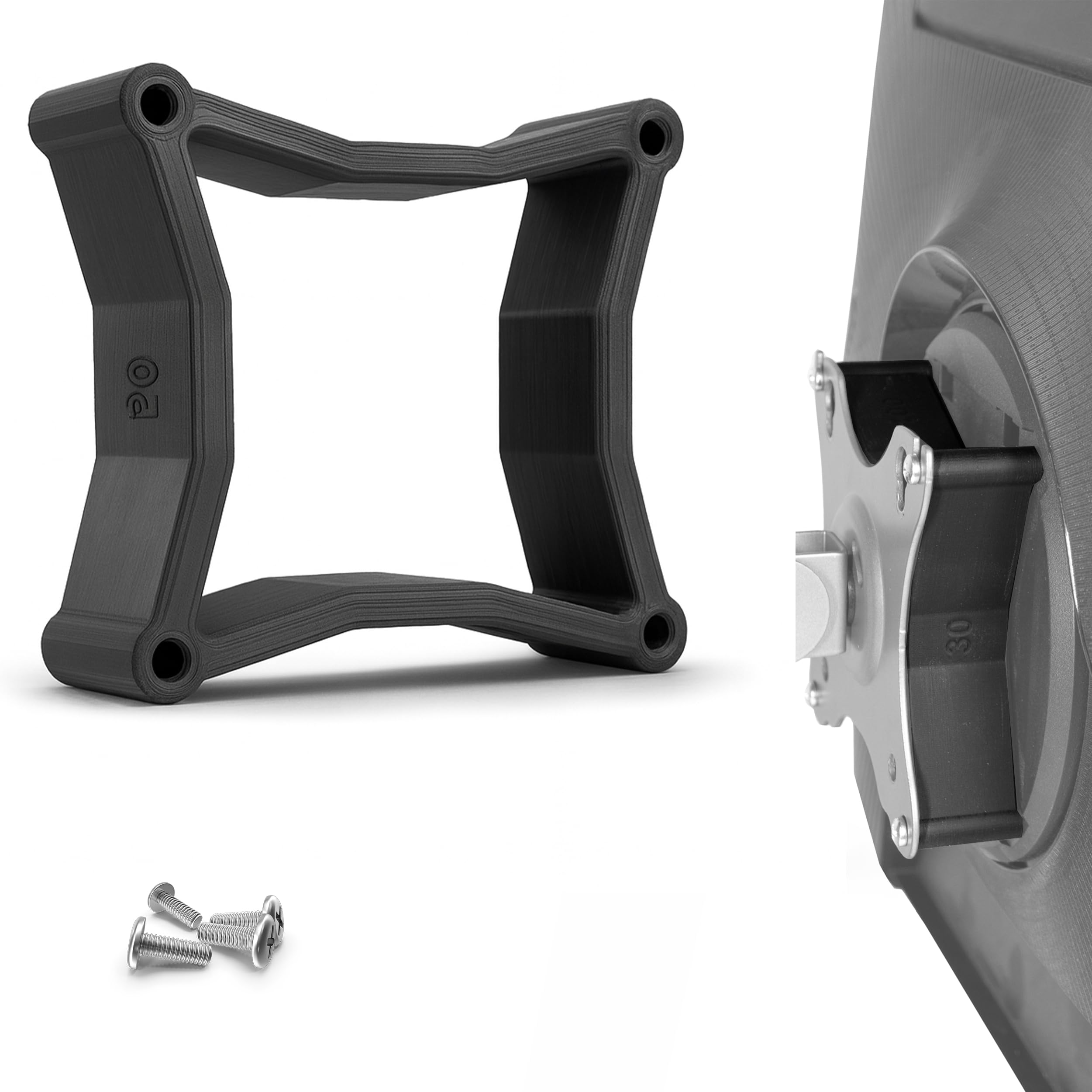 3IDEE VESA Spacer 100x100mm - 30mm distance - compatible with all brands Samsung, HP, MSI, Dell monitors, generic monitor mount adapter