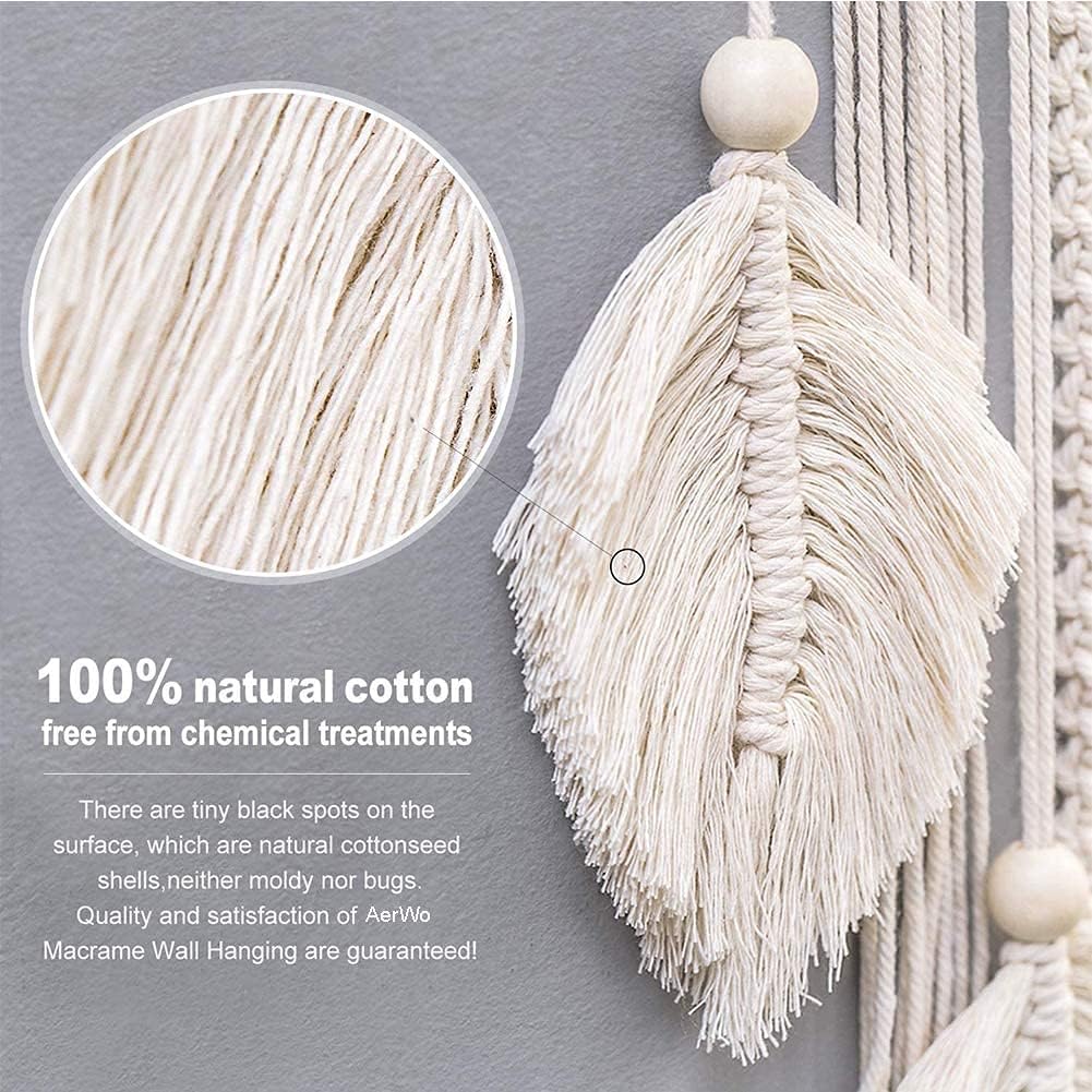 OurWarm Boho Dream Catche, Macrame Wall Hanging Large Boho Decor, Handwoven Dream Catcher with Canvas Bag for Kids Bedroom Decor, 36 x 13 Inc