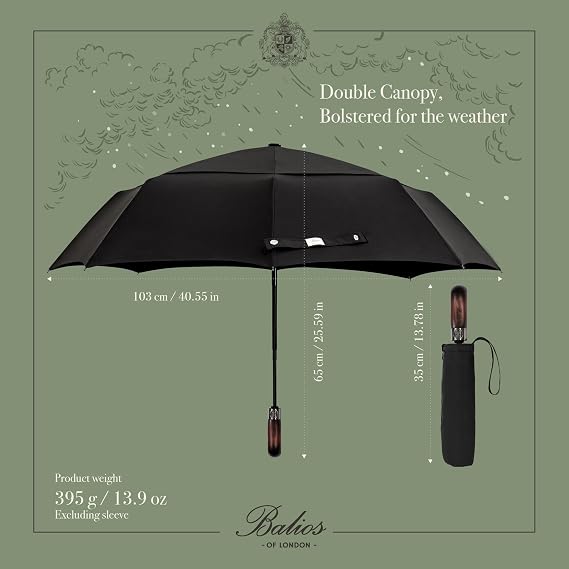 Balios Folding Umbrella Black